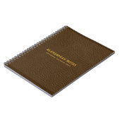 Mit Monogramm Brown Leather Ruff Textur aussehen Notizblock (Linke Seite)