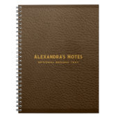 Mit Monogramm Brown Leather Ruff Textur aussehen Notizblock (Vorderseite)