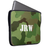 Mit Monogramm Brown und grüne Tarnung Laptopschutzhülle (Vorne Rechts)