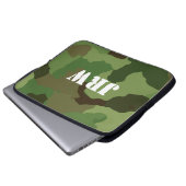 Mit Monogramm Brown und grüne Tarnung Laptopschutzhülle (Vorne Knopf)