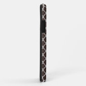 Mit Monogramm Brown White Marokcan Lattice Muster Case-Mate iPhone Hülle (Hinten/Rechts)