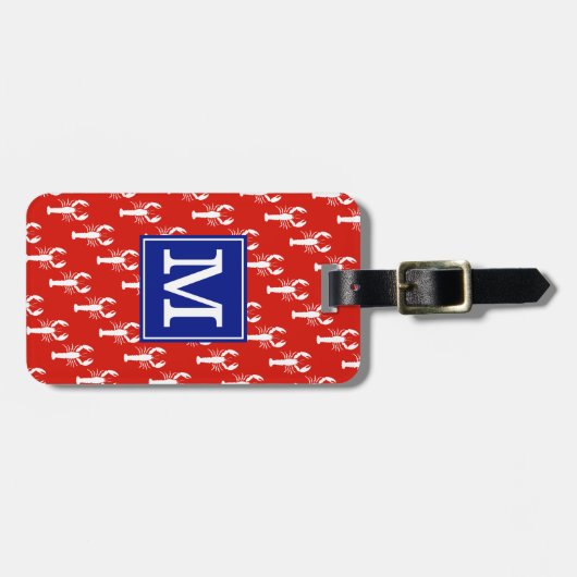 Mit Monogramm BS Lobsters Red Gepäckanhänger (Vorderseite horizontal)