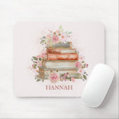 Mit Monogramm Bücher und Vintages Rosenrosen-Buchz Mousepad (Mit Mouse)