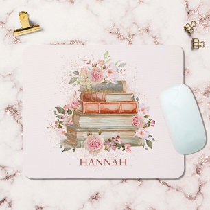 Mit Monogramm Bücher und Vintages Rosenrosen-Buchz Mousepad