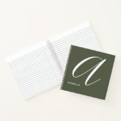 Mit Monogramm Buchstabe A Chive Green Notizblock (Innenseite)