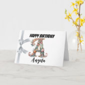 Mit Monogramm Buchstabe "A" Glückwunsch zum Geburt Karte (Gelbe Blume)