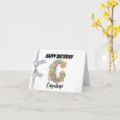 Mit Monogramm Buchstabe "C" Glückwunsch zum Geburt Karte (Gelbe Blume)