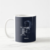 Mit Monogramm Buchstabe F Boho Crescent Moon Manda Kaffeetasse (Links)