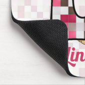 Mit Monogramm Buchstabe L des Kid's Pink Lion Mousepad (Ecke)