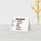 Mit Monogramm Buchstabe "P" Glückwunsch zum Geburt Karte (Gelbe Blume)