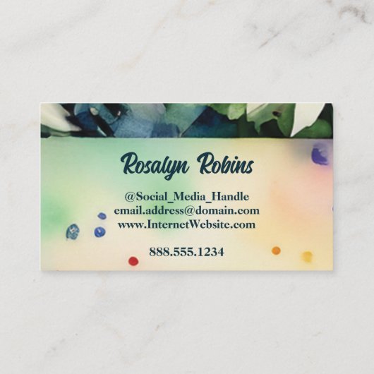 Mit Monogramm Buchstabe R Einfaches Chill-Floral-W Visitenkarte (Rückseite)