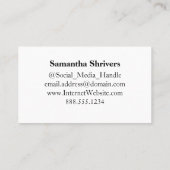 Mit Monogramm Buchstabe S Schwarz/Weiß Visitenkarte (Rückseite)