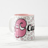 Mit Monogramm Buchstaben C und Name Kids Zweifarbige Tasse (Vorderseite Links)