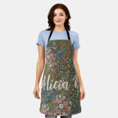 Mit Monogramm Buchstabencodierung Hütte Blumenmust Schürze (Getragen)