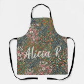 Mit Monogramm Buchstabencodierung Hütte Blumenmust Schürze (Vorderseite)