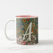 Mit Monogramm Buchstabencodierung Hütte Blumenmust Zweifarbige Tasse (Links)