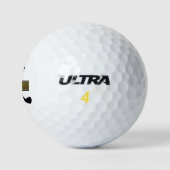 Mit Monogramm Buchstabenname Erstname Gold Schwarz Golfball (Logo)