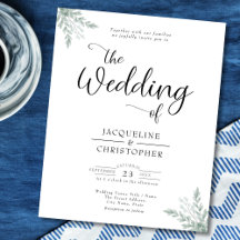 Mit Monogramm Budget Eukalyptus Wedding Einladung