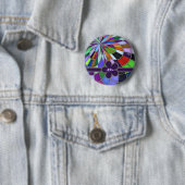 Mit Monogramm bunte abstrakte beflecktes Button (Beispiel)