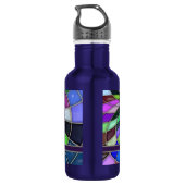 Mit Monogramm bunte abstrakte beflecktes Edelstahlflasche (Rückseite)