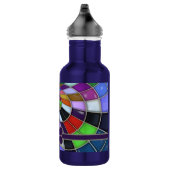 Mit Monogramm bunte abstrakte beflecktes Edelstahlflasche (Rechts)