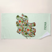 Mit Monogramm bunter Babyelephon Strandtuch (Vorderseite)