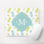 Mit Monogramm buntes Ananas-Muster Mousepad (Mit Mouse)