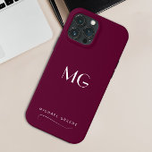 Mit Monogramm Burgund Minimalistisch mit Namen Case-Mate iPhone Hülle