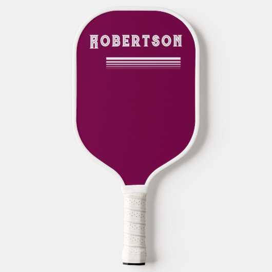 Mit Monogramm Burgund Pickleball Schläger (Rückseite)