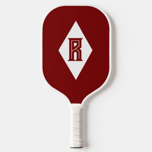 Mit Monogramm Burgund Pickleball Schläger (Vorderseite)