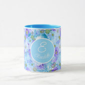 Mit Monogramm Bush-Wildblume Romantic Blue Tasse (Zentrum)