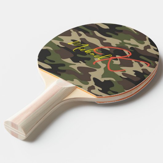 Mit Monogramm Camouflage Ping Pong Paddle - Cooler Tischtennis Schläger (Vorderseite)