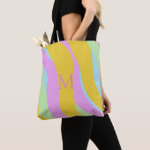 Mit Monogramm Caribe gelb, hellblau, rosa, Minze Tasche (Von Nahem)