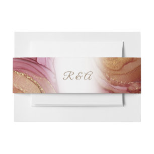 Mit Monogramm Carmine Bronze Wedding Einladungsbanderole