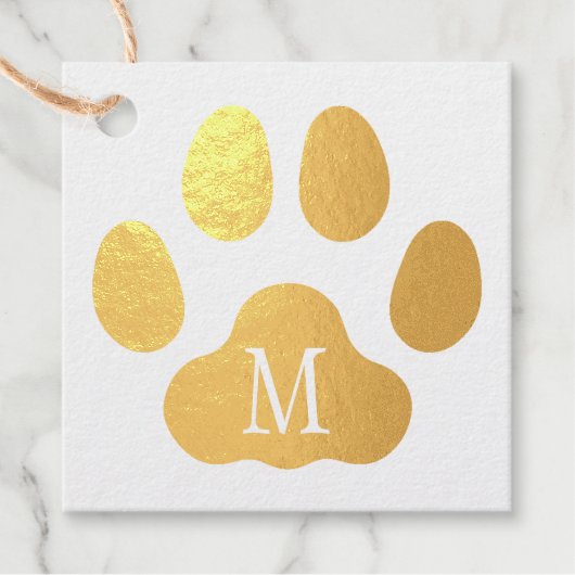 Mit Monogramm Cat Paw-benutzerdefinierte Meldung Geschenkanhänger (Vorderseite)