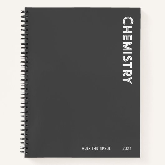 Mit Monogramm Chemie dunkelgrau Notizblock (Vorderseite)