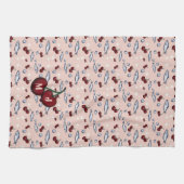 Mit Monogramm Cherries Sardines Muster Geschirrtuch (Horizontal)
