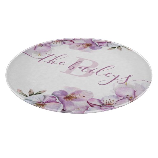 Mit Monogramm Cherry Blossom Cutting Board Schneidebrett (Ecke)