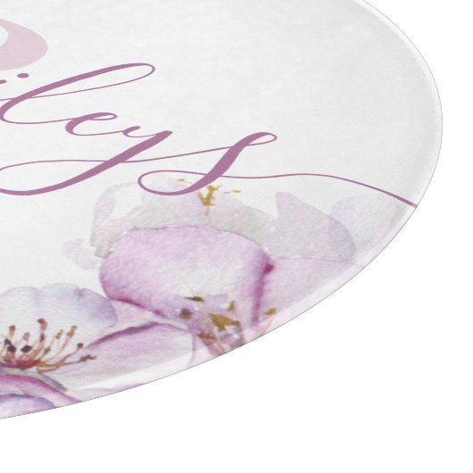 Mit Monogramm Cherry Blossom Cutting Board Schneidebrett (Ecke)
