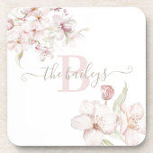 Mit Monogramm Cherry Blossom Plastik-Untersetzer Getränkeuntersetzer (Vorderseite)