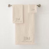 Mit Monogramm Chic Beige Badhandtuch Set (Insitu)