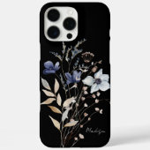 Mit Monogramm Chic Hübsch Watercolor Blue Blume Case-Mate iPhone Hülle (Rückseite)