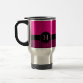 Mit Monogramm Chic-tiefrosa schwarzer Reisebecher (Links)