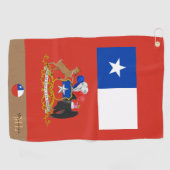 Mit Monogramm chilenische Fahne & Chile / Golfhand Golfhandtuch (Horizontal)