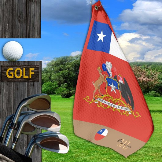 Mit Monogramm chilenische Fahne & Chile / Golfhand Golfhandtuch