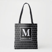 Mit Monogramm Classic Serif BW Honeycomb Tasche (Vorderseite)