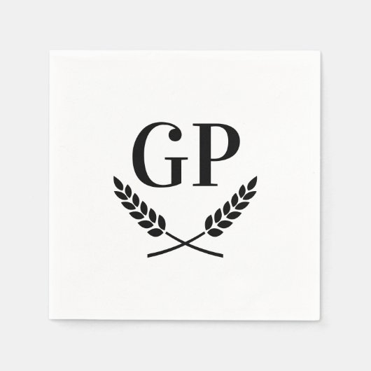 Mit Monogramm Cocktail-Servietten mit Kaminlogo Serviette (Vorderseite)