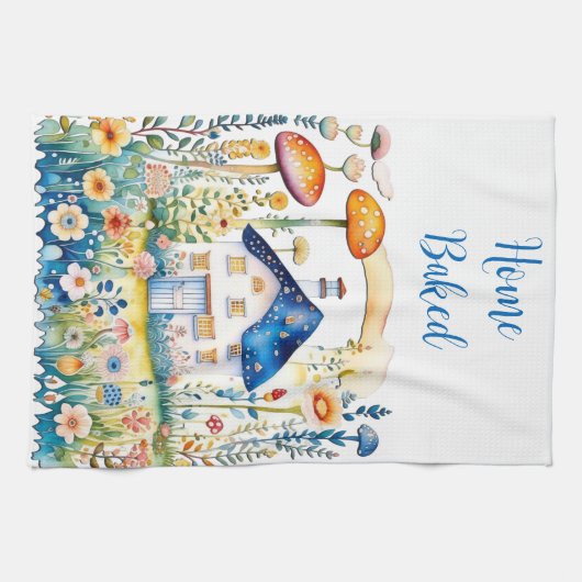 Mit Monogramm Cocktailcore-Zuhause mit Mushrooms | Geschirrtuch (Horizontal)