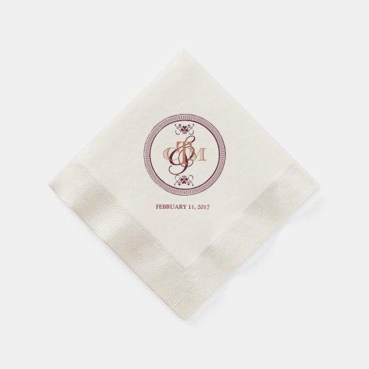 Mit Monogramm Cocktailserien C und M Serviette (Ecke)