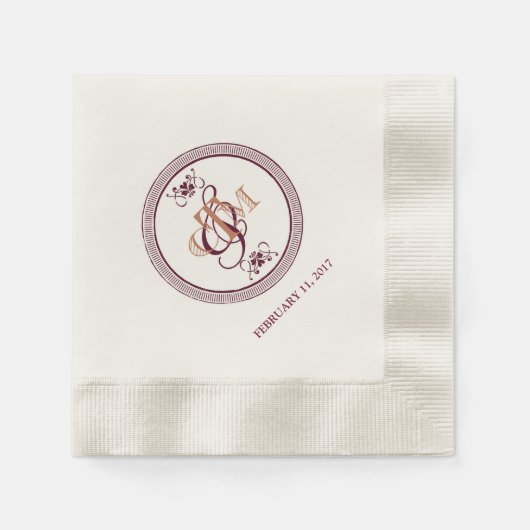 Mit Monogramm Cocktailserien C und M Serviette (Vorderseite)